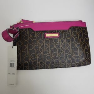NWT CALVIN KLEIN wristlet.  GREAT COLORS.   10 X 6.5 ORIGINAL PACKING